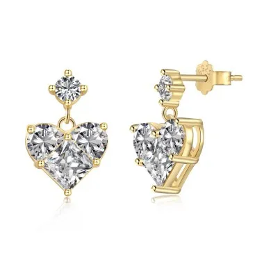 Sparkle Zirconia Heart Stud Earring 40200401