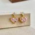 Sparkle Pink Zirconia Heart Stud Earring 40200402