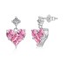 Sparkle Pink Zirconia Heart Stud Earring 40200402