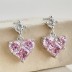 Sparkle Pink Zirconia Heart Stud Earring 40200402