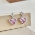 Sparkle Pink Zirconia Heart Stud Earring 40200402