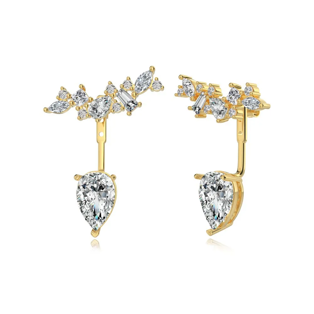 8A Zirconia Waterdrop Stud Earring 40200403