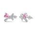 Zirconia Heart Bow Stud Earring 40200404