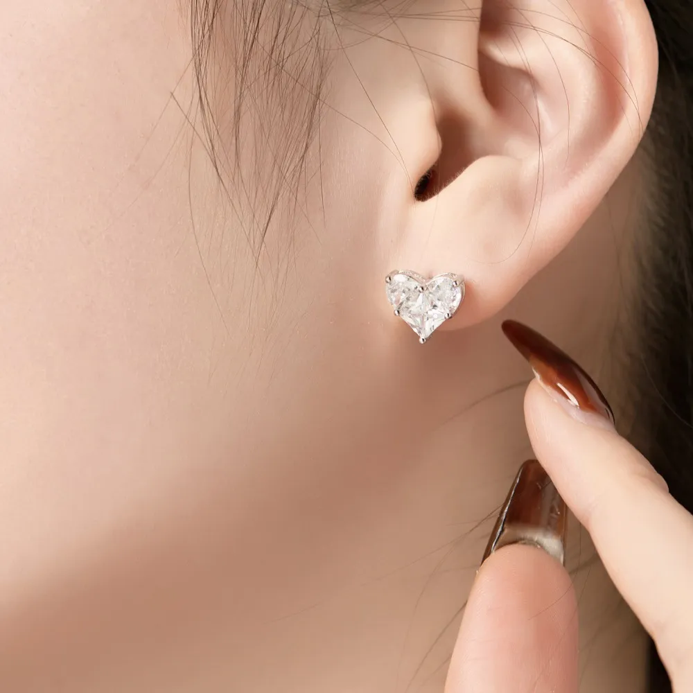 Zirconia Heart Stud Earring 40200405 - image2