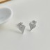 Shiny Zirconia Heart Stud Earring 40200407