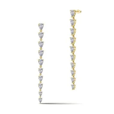 Waterdrop Zirconia Tassel Party Stud Earring 40200419