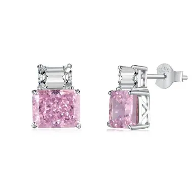 8A Rectangle Zirconia Stud Earring 40200421