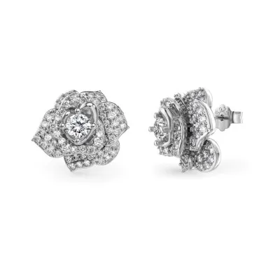 Blooming Flower Zirconia Stud Earring 40200422