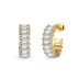 Rectangle C Shape Zirconia Stud Hoop Earring 40200426