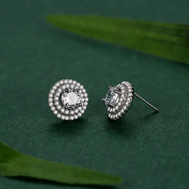 Classical Round Zirconia Stud Earring 40200428 - image2