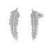 Zirconia Leaves Stud Earring 40200434