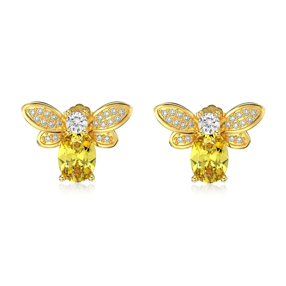 Zirconia Bee Stud Earring 40200435