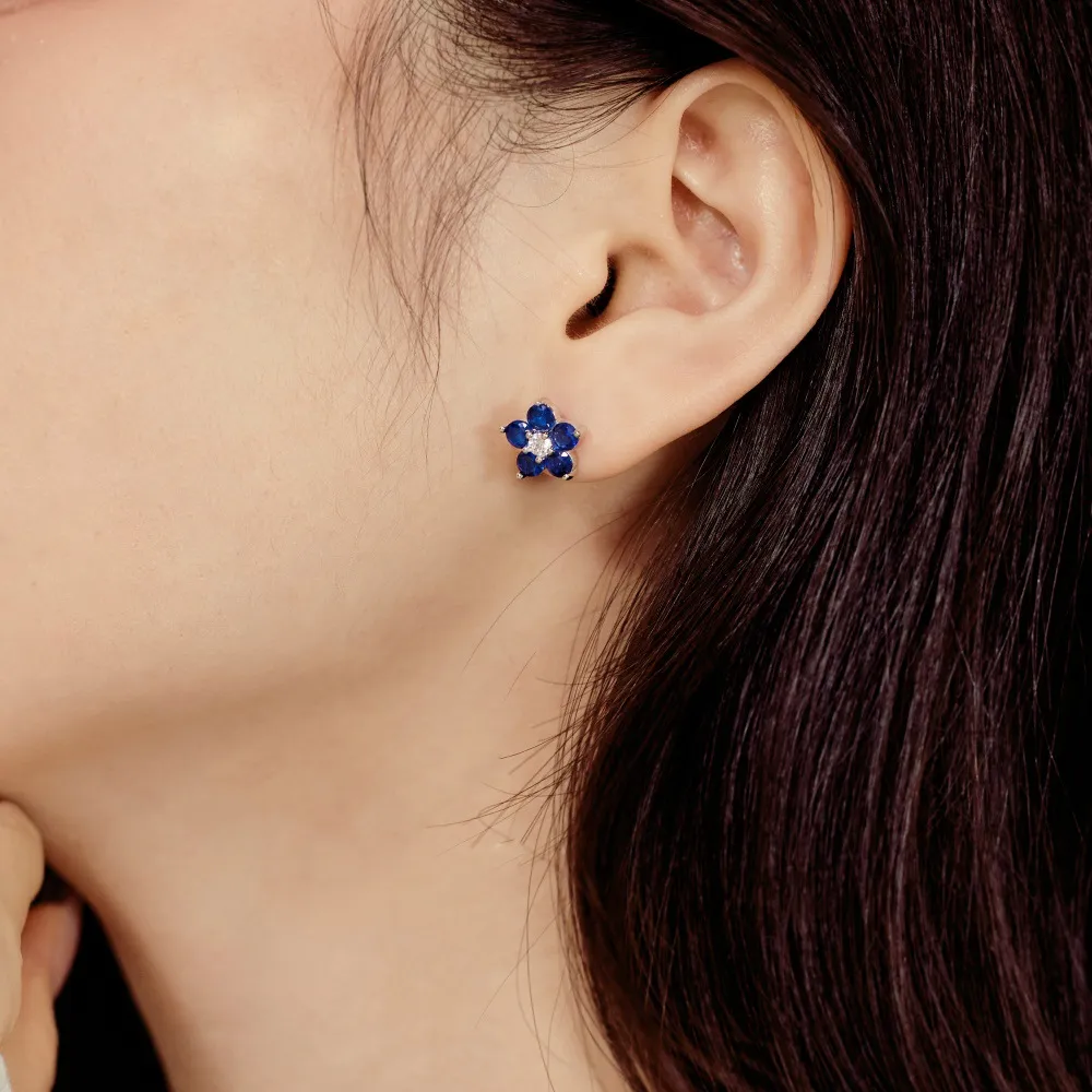 Sparkle Zirconia Flower Stud Earring 40200437 - image1