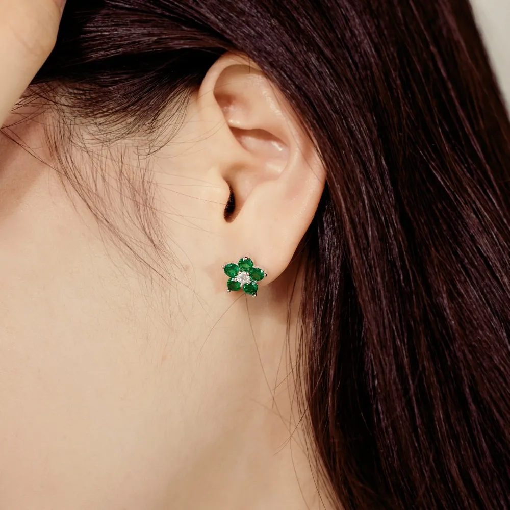 Sparkle Zirconia Flower Stud Earring 40200437 - image2