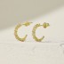 C Shape Zirconia Stud Earring 40200441