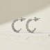 C Shape Zirconia Stud Earring 40200441