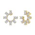 C Shape Oval Zirconia Stud Earring 40200443