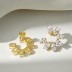 C Shape Oval Zirconia Stud Earring 40200443