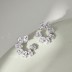 C Shape Oval Zirconia Stud Earring 40200443