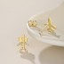 Zirconia Plane Stud Earring 40200444