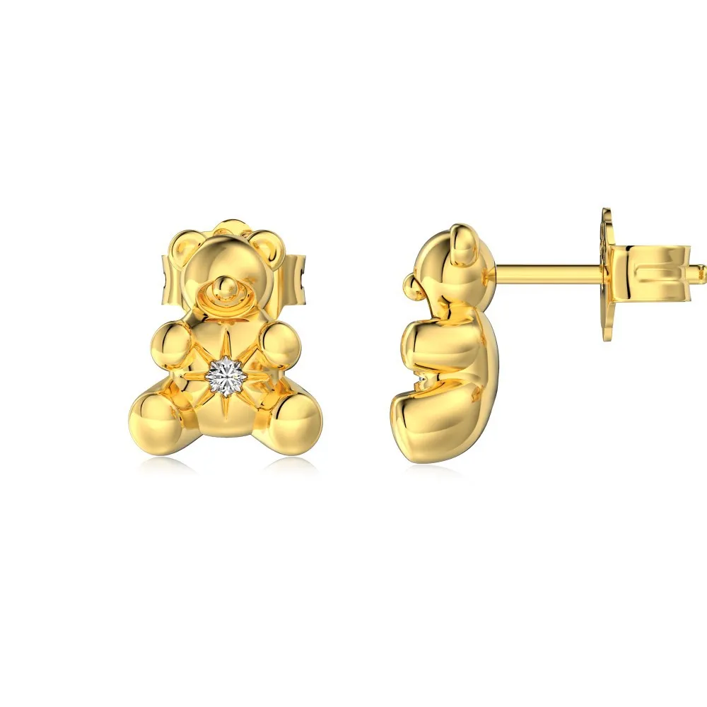 Lovely Bear Zirconia Stud Earring 40200446