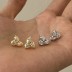 Irregular Zirconia Leaves Stud Earring 40200500