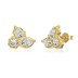 Irregular Zirconia Leaves Stud Earring 40200500