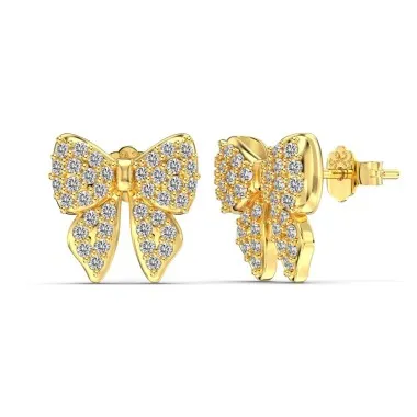 Lovely Bow Zirconia Stud Earring 40200501