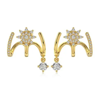 Geometric Layers Star Zirconia Stud Earring 40200504