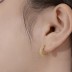 Gold Tone C Shape Zirconia Stud Earring 40200506