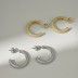 Gold Tone C Shape Zirconia Stud Earring 40200506