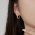 Gold Tone C Shape Zirconia Stud Earring 40200506