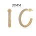 Gold Tone C Shape Zirconia Stud Earring 40200506