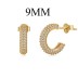 Gold Tone C Shape Zirconia Stud Earring 40200506