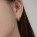 Gold Tone C Shape Zirconia Stud Earring 40200506