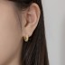 Gold Tone C Shape Zirconia Stud Earring 40200506