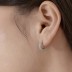 Silver Tone C Shape Zirconia Stud Earring 40200507