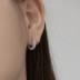 Silver Tone C Shape Zirconia Stud Earring 40200507