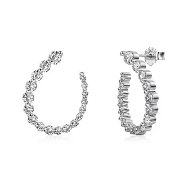 U Shape Zirconia Geometric Stud Earring 40200508