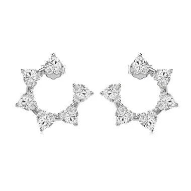 Heart Flower Zirconia Stud Earring 40200509