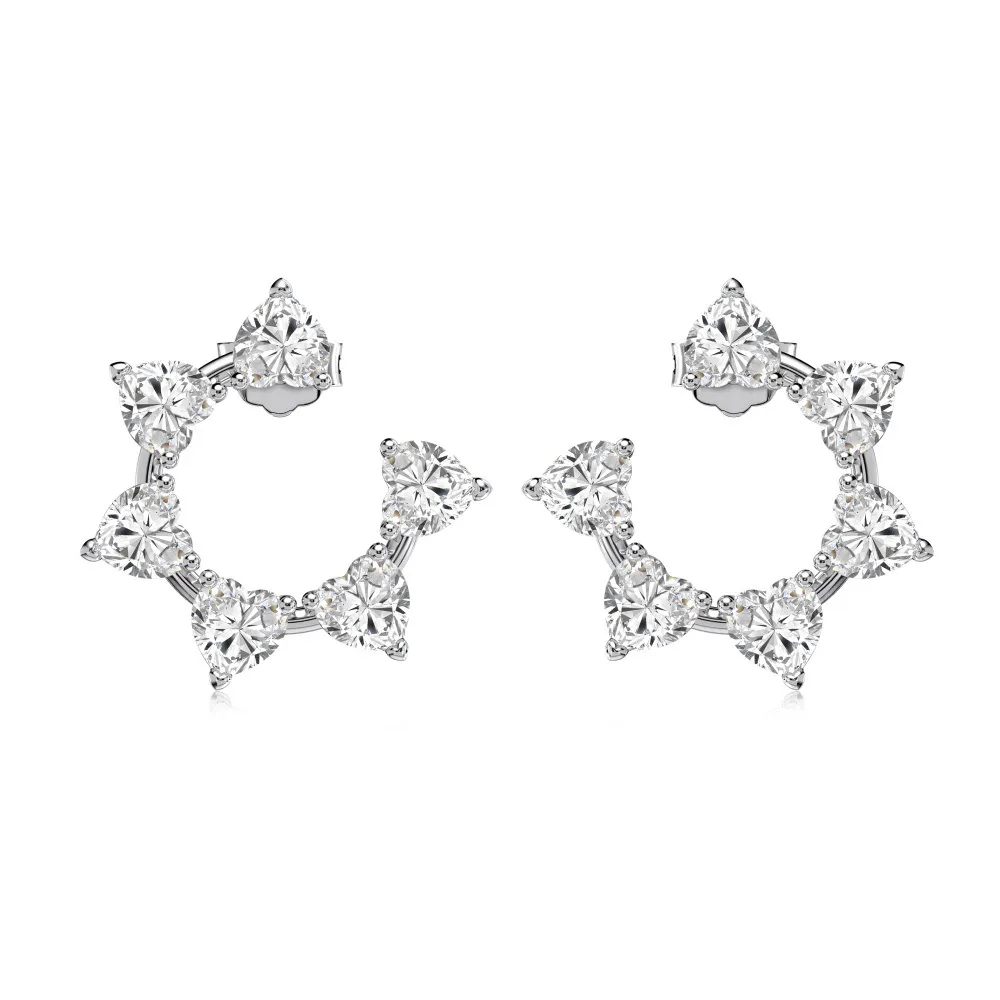 Heart Flower Zirconia Stud Earring 40200509