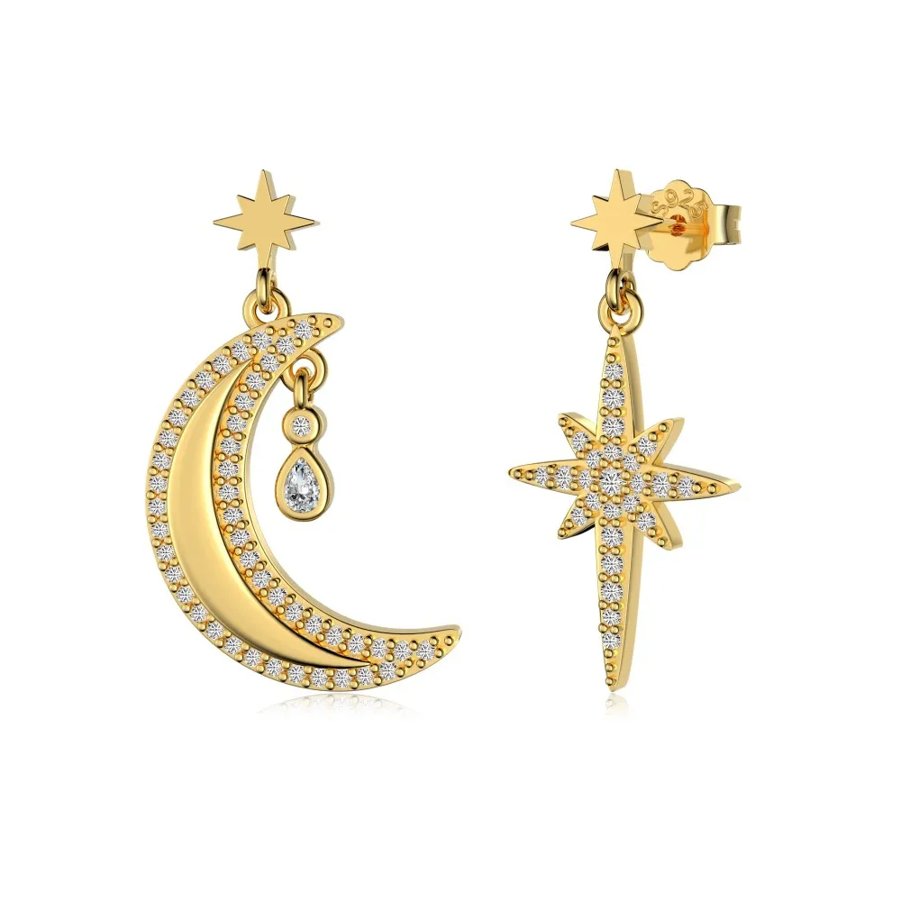 Star Moon Zirconia Stud Earring 40200510