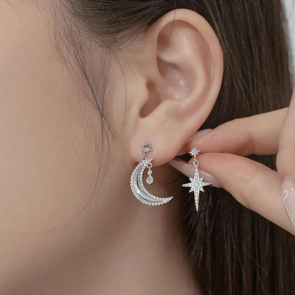 Star Moon Zirconia Stud Earring 40200510 - image2