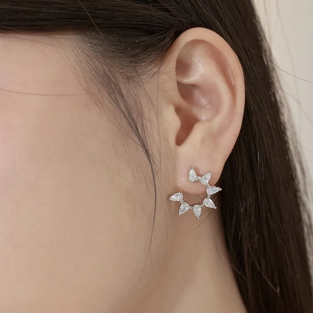 Waterdrop Zirconia Flower Stud Earring 40200511 - image2