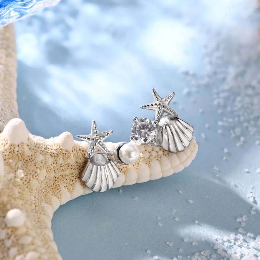 Shell Starfish Zirconia Stud Earring 40200514 - image2