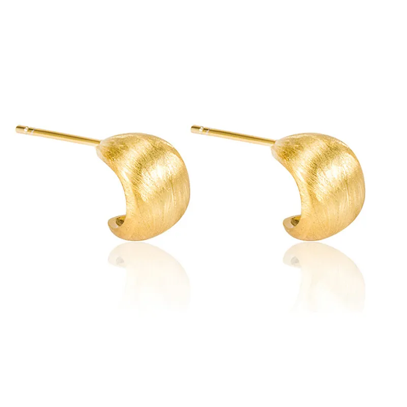 Brush Polish Curve Stud Earring 40400037