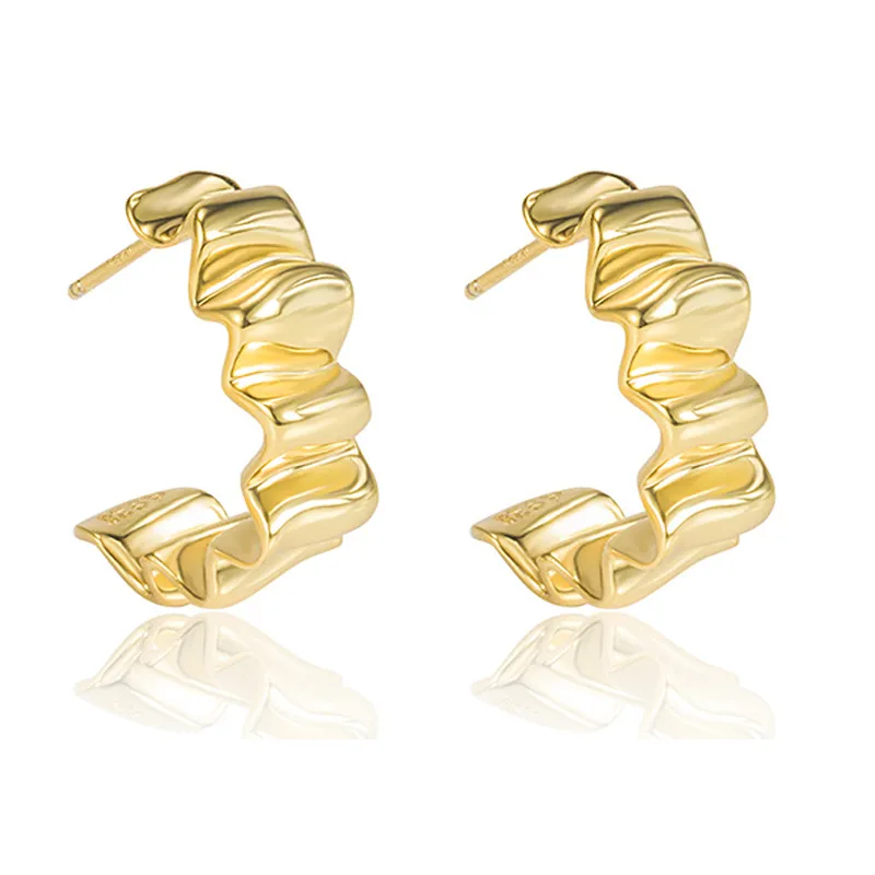 Geometric Wave Curve Stud Earring 40400039