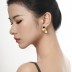 Geometric 3 Tones Layers Stud Earring 40400056