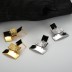 Geometric 3 Tones Layers Stud Earring 40400056