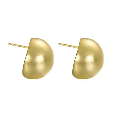 Vintage Dull Polish Semisphere Stud Earring 40400065